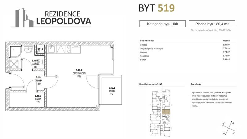 Prodej bytu 519 Rezidence Leopoldova