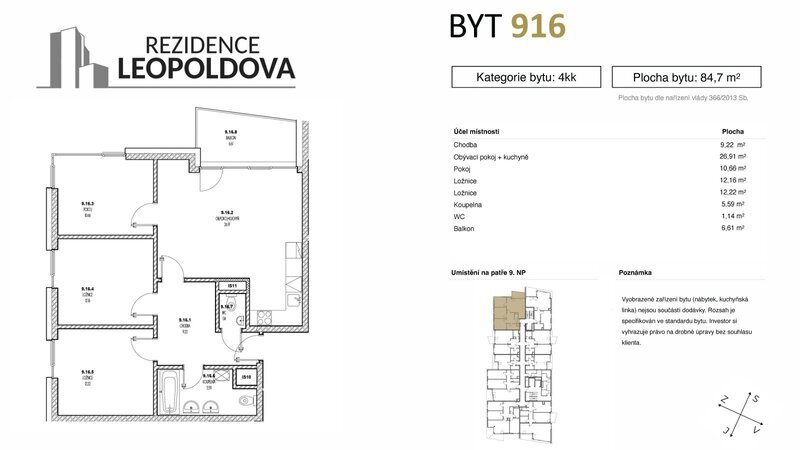 Prodej bytu 916 Rezidence Leopoldova