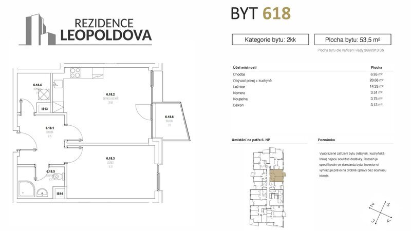 Prodej bytu 618 Rezidence Leopoldova