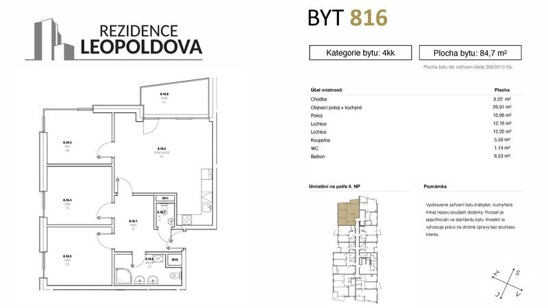 Prodej bytu 816 Rezidence Leopoldova