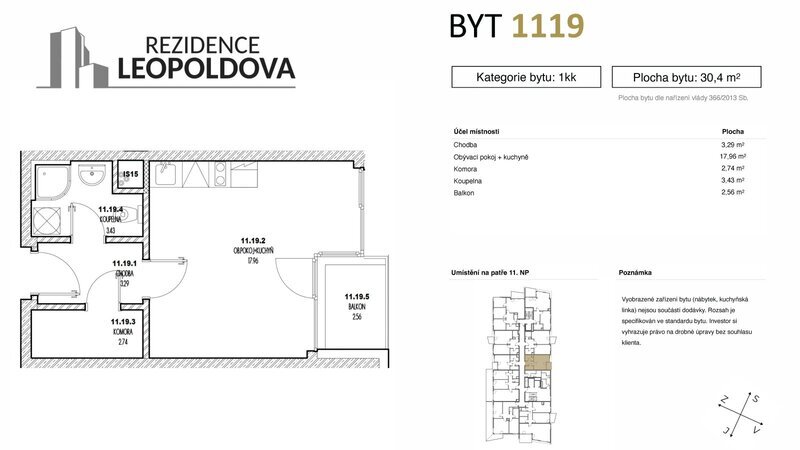 Prodej bytu 1119 Rezidence Leopoldova