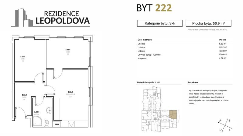 Prodej bytu 222 Rezidence Leopoldova