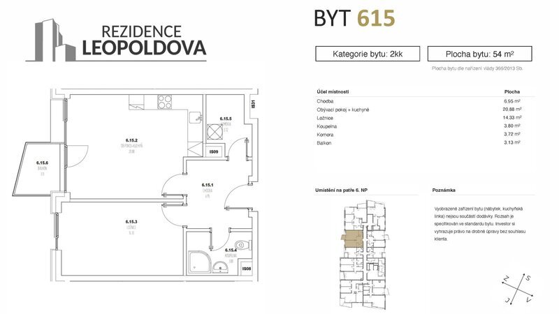 Prodej bytu 615 Rezidence Leopoldova