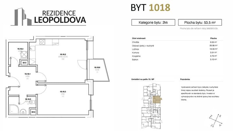 Prodej bytu 1018 Rezidence Leopoldova