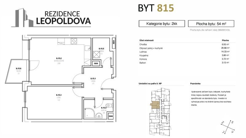 Prodej bytu 815 Rezidence Leopoldova