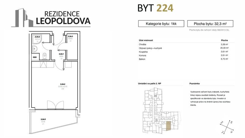 Prodej bytu 224 Rezidence Leopoldova