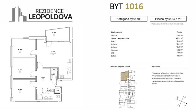 Prodej bytu 1016 Rezidence Leopoldova