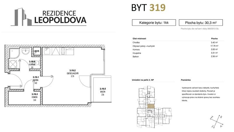 Prodej bytu 319 Rezidence Leopoldova