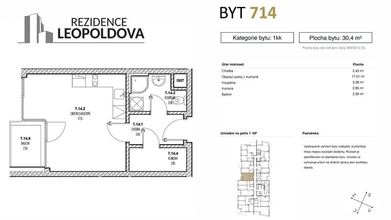 Prodej bytu 714 Rezidence Leopoldova