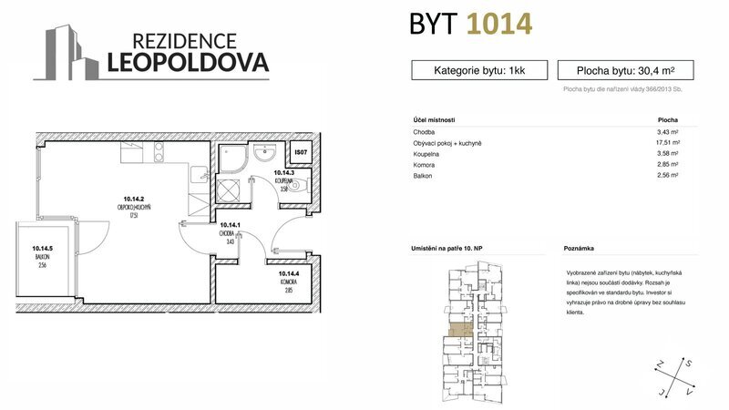 Prodej bytu 1014 Rezidence Leopoldova