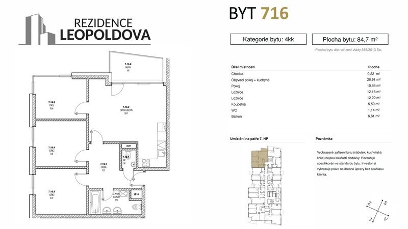 Prodej bytu 716 Rezidence Leopoldova