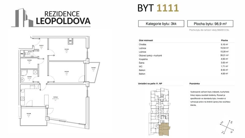 Prodej bytu 1111 Rezidence Leopoldova