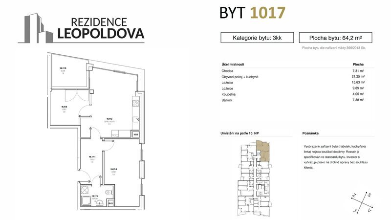 Prodej bytu 1017 Rezidence Leopoldova