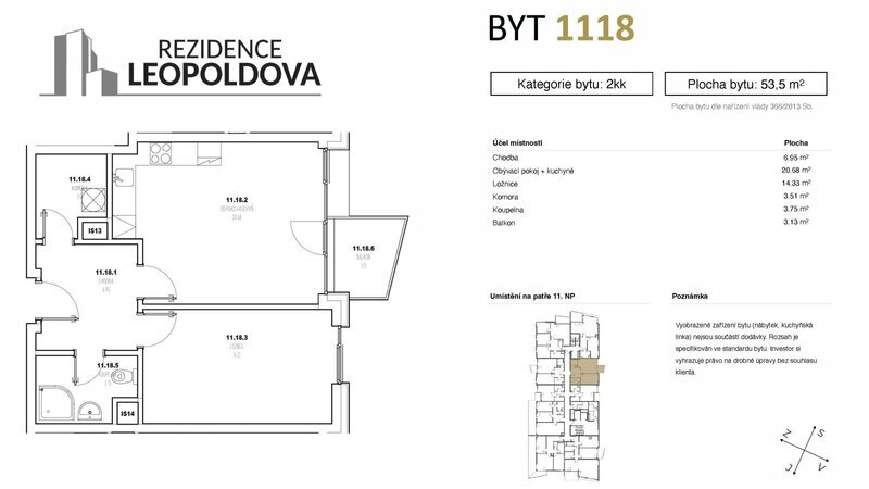 Prodej bytu 1118 Rezidence Leopoldova