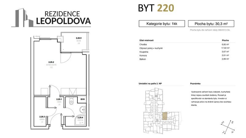 Prodej bytu 220 Rezidence Leopoldova