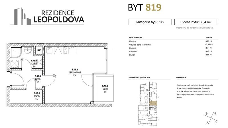 Prodej bytu 819 Rezidence Leopoldova