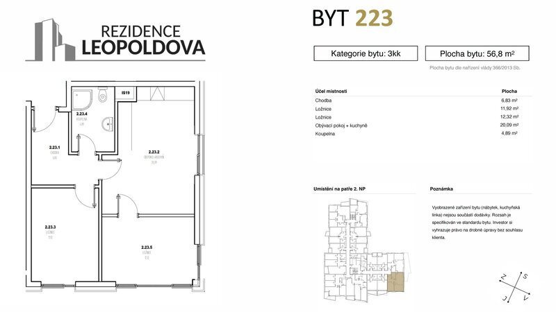 Prodej bytu 223 Rezidence Leopoldova