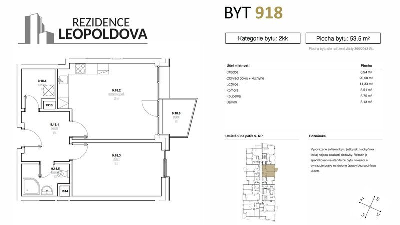 Prodej bytu 918 Rezidence Leopoldova