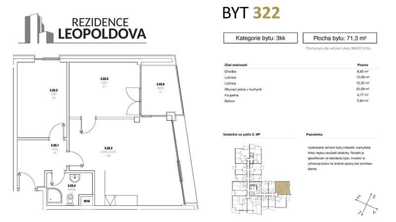 Prodej bytu 322 Rezidence Leopoldova