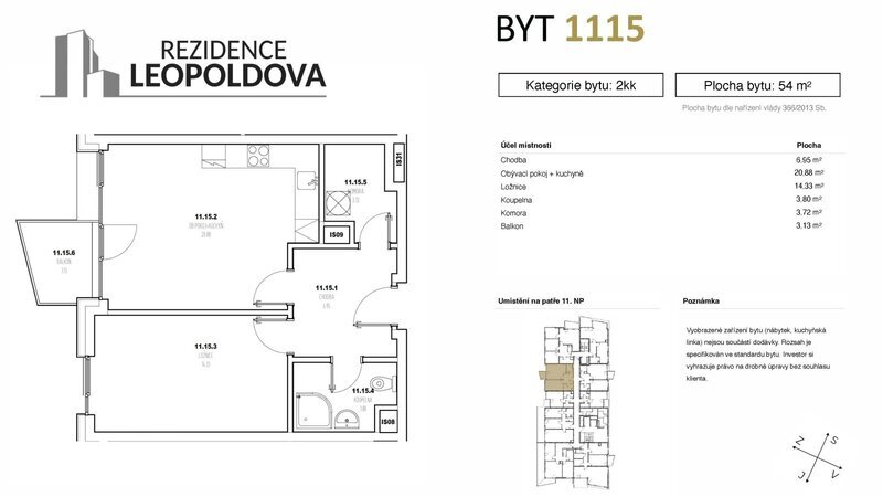 Prodej bytu 1115 Rezidence Leopoldova