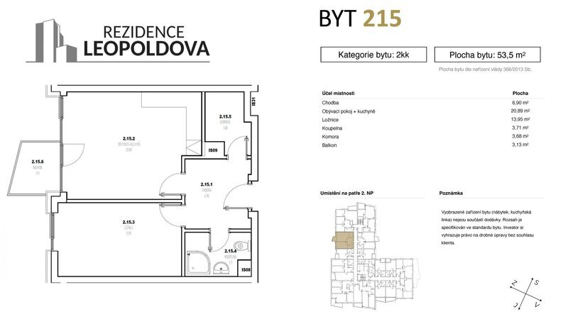 Prodej bytu 215 Rezidence Leopoldova