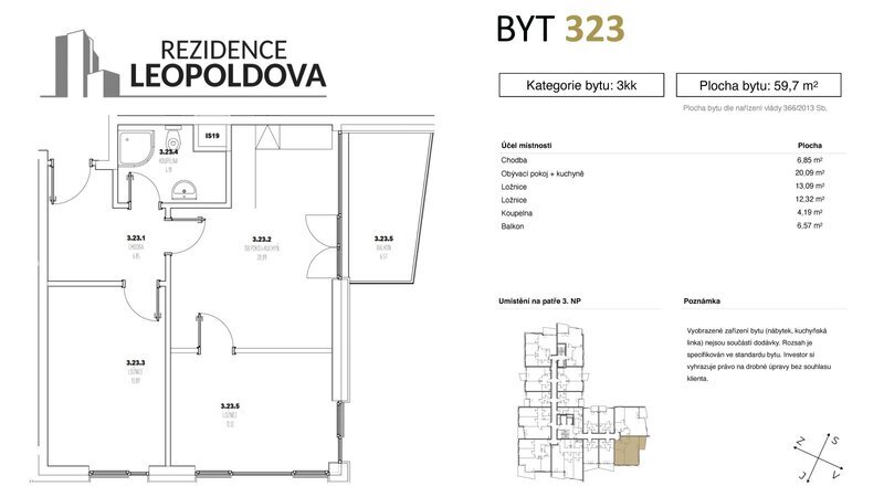 Prodej bytu 323 Rezidence Leopoldova