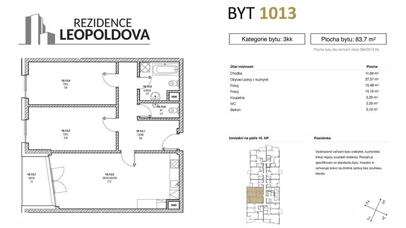 Prodej bytu 1013 Rezidence Leopoldova